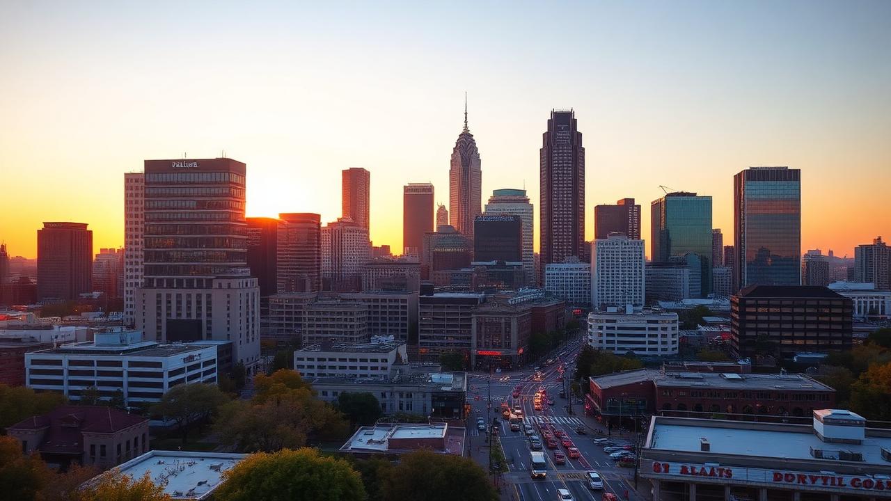 Atlanta, Georgia skyline at sunset